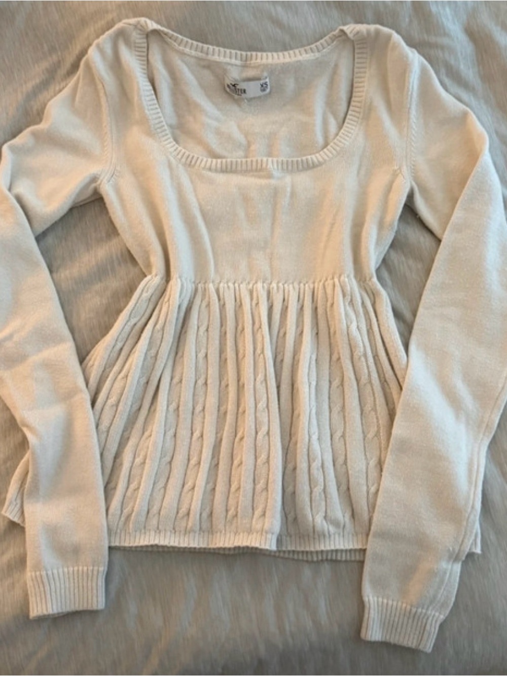 Hollister white babydoll top sweater